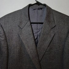 Vintage 1990s Hickey Freeman Boardroom Wool Gray Tweed Blazer Mens Sz 42R USA
