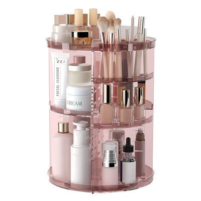 Rotating Makeup Organizer, DIY 8 Adjustable Layers Spinning Skincare Storage, Co