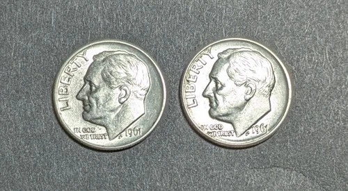 1961-P + 1961-D Roosevelt Dimes - Brilliant Uncirculated Gems