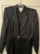 Hugo Buscati Collection Black Satin Blazer Si...