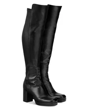 New, AGL Women's Betty Over The Knee Boots in Black Size 37.5 #B49