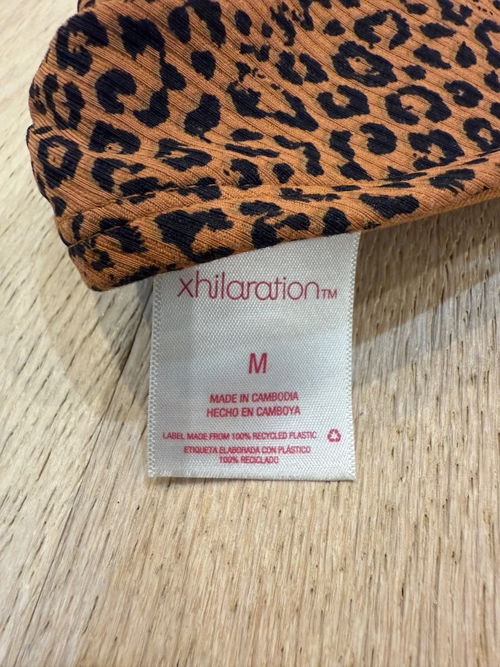 Xhilaration бикини верхний женщин M животных печать коричневый леопард бюстгальтер с подкладкой плавать - Изображение 3 из 4