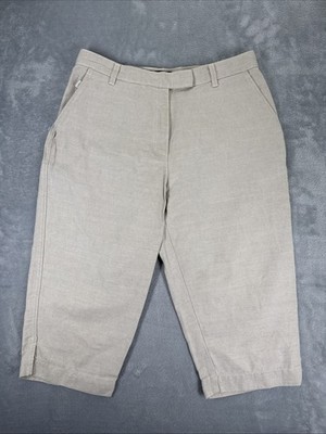 Ralph Lauren Women's 3/4 Trousers Beige Linen/cotton Blend W30 (5444)