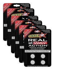 Stacker TWO Real 2 Way Action Energy and FAT 4 ct x 6 Cards = (24 Capsules)
