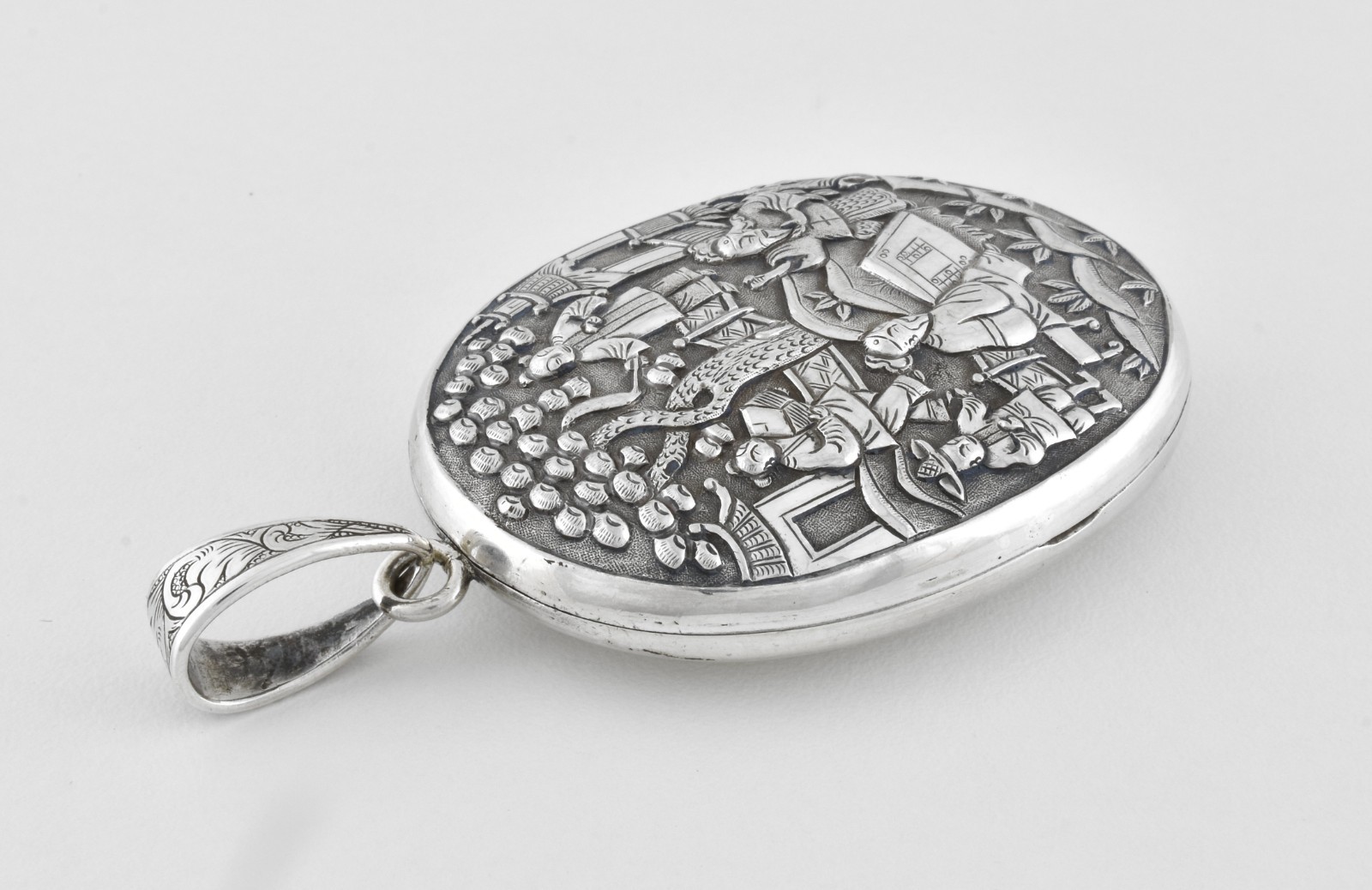 Antique Victorian Solid Silver Oversized Chinoise… - image 5