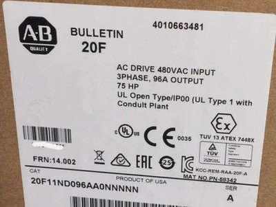  New Allen Bradley 20F11ND096AA0NNNNN AC Drive Powerflex 753 20F11ND096AA0NNNN