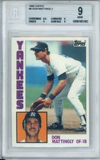 1984 Topps Baseball #8 Don Mattingly Rookie RC NY Yankees BGS 9 Mint AC259