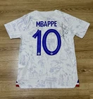 KYLIAN MBAPPE SIGNED 2022 FRANCE WHITE NIKE SOCCER JERSEY +2 PACQUIAO PHOTOS PSA