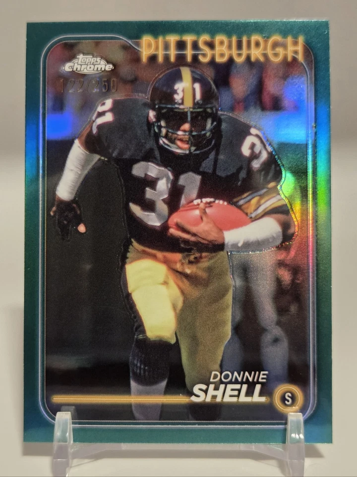 2024 Topps Chrome Donnie Shell #167 Teal Refractor 122/250 Pittsburgh Steelers - Image 2 of 4