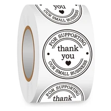 "Thank You for Supporting My Small Business" Stickers - 2 Inch Round (1 Pcs)