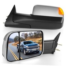 Towing Mirrors Compatible 1998-2002 Dodge Ram Chrome - Power Adjusted Heated