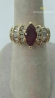 14K Yellow Gold Finish 2.14CT Marquise Cut Genuine Red Ruby Vintage Wedding Ring