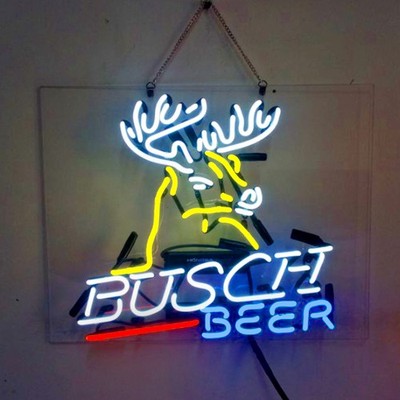 Deer Head Buschs Beer Neon Sign Beer Bar Pub Man Cave Decor Gift 19x15