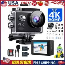 Action Camera 4K Video 20MP WiFi Waterproof Camera EIS Bicycle Helmet Cam w/ Mic