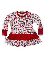 Birdie Bean Cindy Christmas Bamboo Twirl Dress Size 6-12months Red White