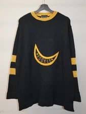 Vintage Stall & Dean Brooklyn Hockey Sweater Jersey Black Yellow Sz XL