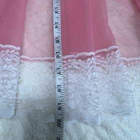 Vintage Betty Dain Sheer Pink Lace Apron Skirt Lingerie | One Size