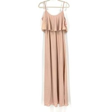 Show Me Your MuMu Caitlin Ruffle Maxi Dress Dusty Blush Crisp Large NWT