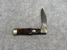 Vintage Union Cut Co Olean NY Dog Head Coke Bottle Bone Pocket Knife Good Snap
