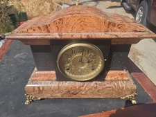 BEAUTIFUL SETH THOMAS ADAMANTINE MANTEL SHELF CLOCK RUNNING W G WILLARD ST LOUIS