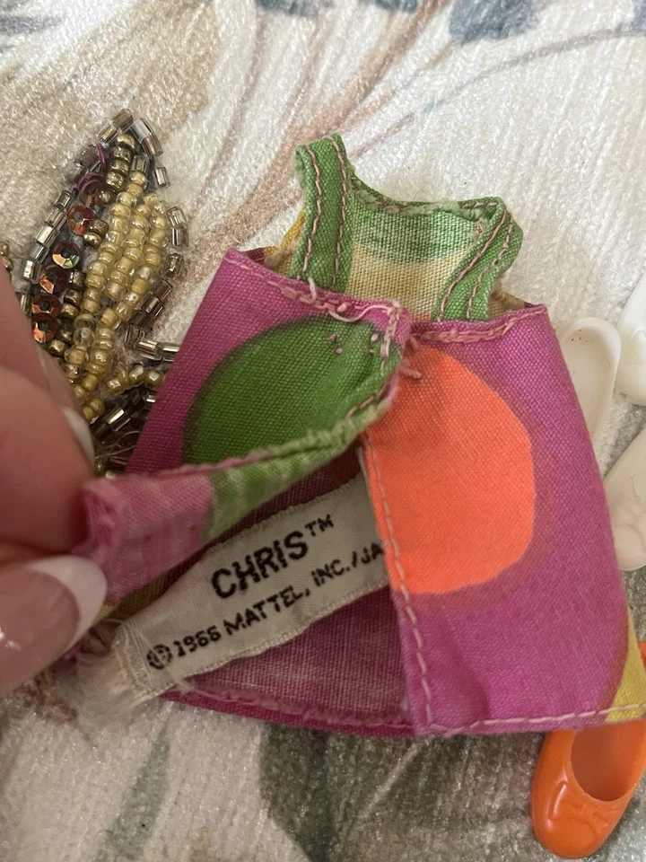 VESTIDO VINTAGE BARBIE TUTTI CHRIS, PANTALONES CORTOS Y 2 PARES DE ZAPATOS JAPÓN Foto 3 de 4