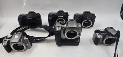Lot of 6 Canon EOS Series Digital Cameras E40 E50 Rebel XT - AS-IS - GC-6996