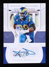 2020 Panini National Treasures Signatures Holo Silver /15 Aaron Donald Auto
