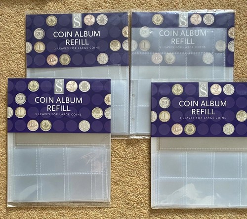 WHSmith Collecting System  4 large Coin Refills suit small album  4  packs 