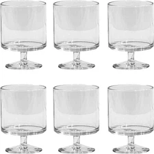 Abode Homewares Stacking Wine Premium Acrylic Goblet Glasses, Set of 6 - Clear