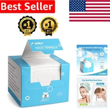 50Ct Disposable Face Towels - Ultra Soft Facial Cleansing Wipes for All Skin