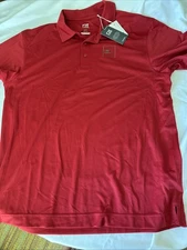 Cutter & Buck Red Golf Shirt Polo DryTec Chest & Sleeve Logo Size Large