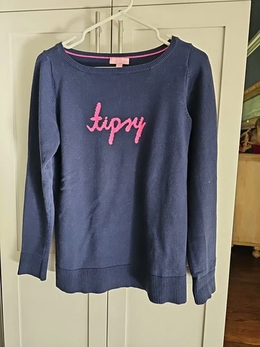 Lilly Pulitzer Tispy Navy Blue Marielle Lightweight Sweater. Size Large. - product listing photo
