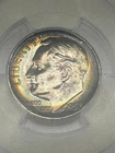 1957 Roosevelt Dime PCGS PR66 MONSTER RAINBOW DUAL SIDED TONED TONER GEM PQ