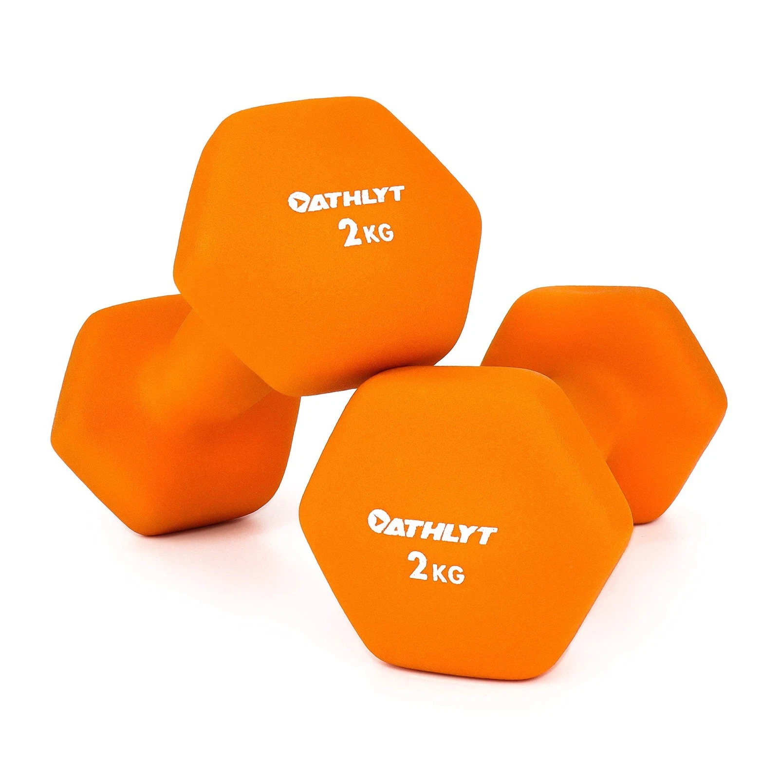Athlyt - Neoprene Dumbbell Weights, 2 x 2kg, 02# 2 X 2 Orange UK
