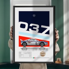 Lancia 037, Gruppo B, Rally, WRC, Poster, Stampa, Wall Art, Walter Rohrl