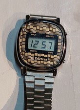 Working  vintage 1970''s TELETRON LCD QUARTZ wrist watch w. new battery