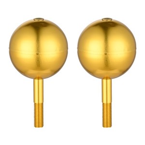 Yescom 3" Flag Pole Ball Topper Finial Ornament Gold Aluminum Anodized 2 Pack
