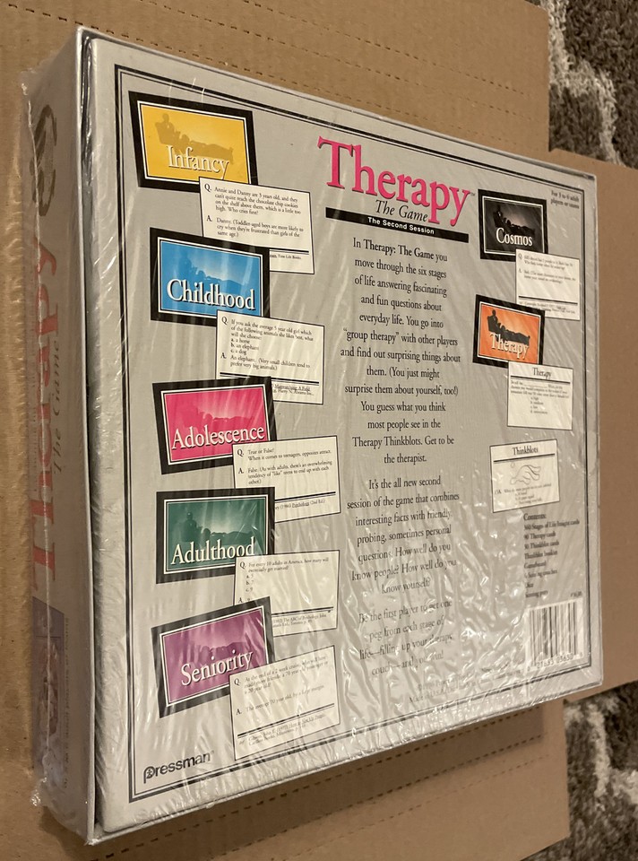 Therapy The Game Second Session Pressman Board Game Thinkblots 1996 NEW