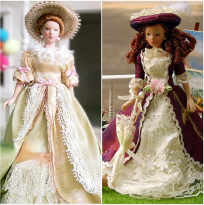 Figurine Miniature 1/12 Femme Victorienne En Robe Rose Avec éventail – Décoration Pour Maison De Poupée, En Résine – The Dolls House Emporium