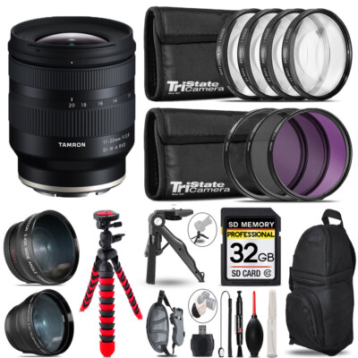 Tamron 11-20mm f/2.8 III-A RXD Lens for Sony - 3 Lenses+Tripod +Backpack - 32GB