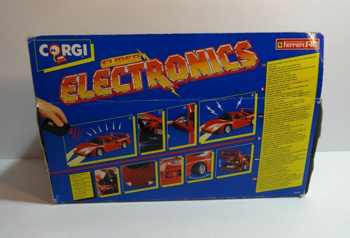 VINTAGE CORGI SUPER ELECTRONICS RED FERRARI F40 DIE-CAST 1:24 CAR
