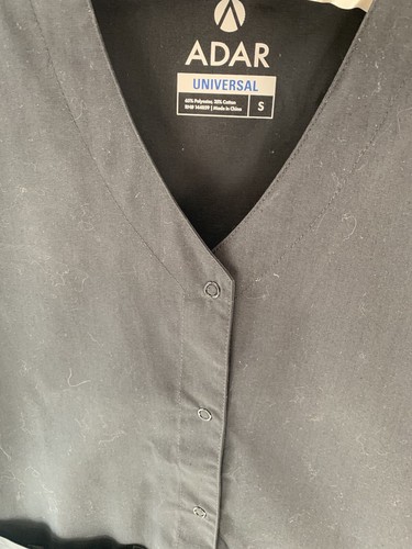 ADAR UNIVERSAL Smock/Scrub Top Size Black Snap Front-Chest - Picture 2 of 9