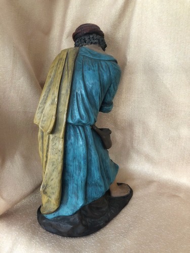 Antigua Estatua Pastor de Terracota Pintado Con Cruse - Imagen 12 de 20