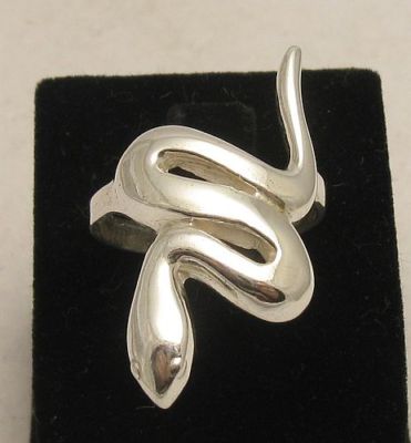 Genuine Sterling Silver Ring Snake Solid Hallmarked 925 Handmade