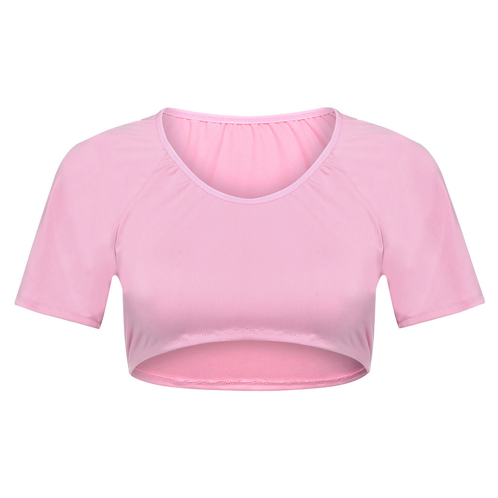 Womens Sexy Open Chest Tank Top Short Sleeve Vest Blouse Casual Crop