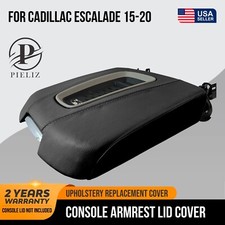 Console Armrest Cover Leather For Cadillac Escalade 2015-2020 Black Console Armrest Cover Leather For Cadillac Escalade 2015-2020 Black