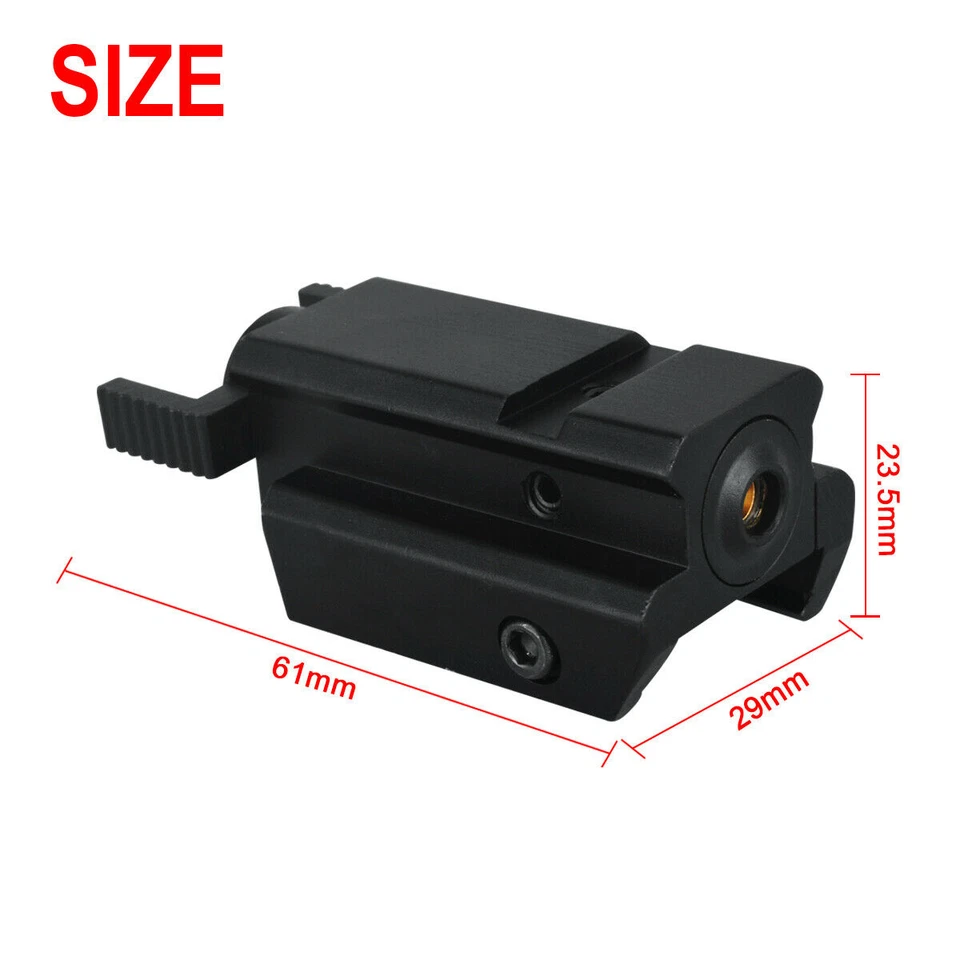 Mira láser táctica de bajo perfil rojo punto verde 20 mm Picatinny riel rifle pistola Foto 3 de 4