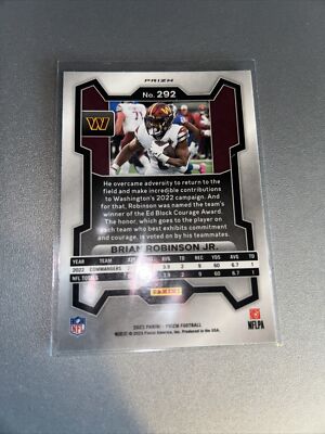 2023 Panini Prizm - Brian Robinson Jr. #292 Lazer Prizm for sale