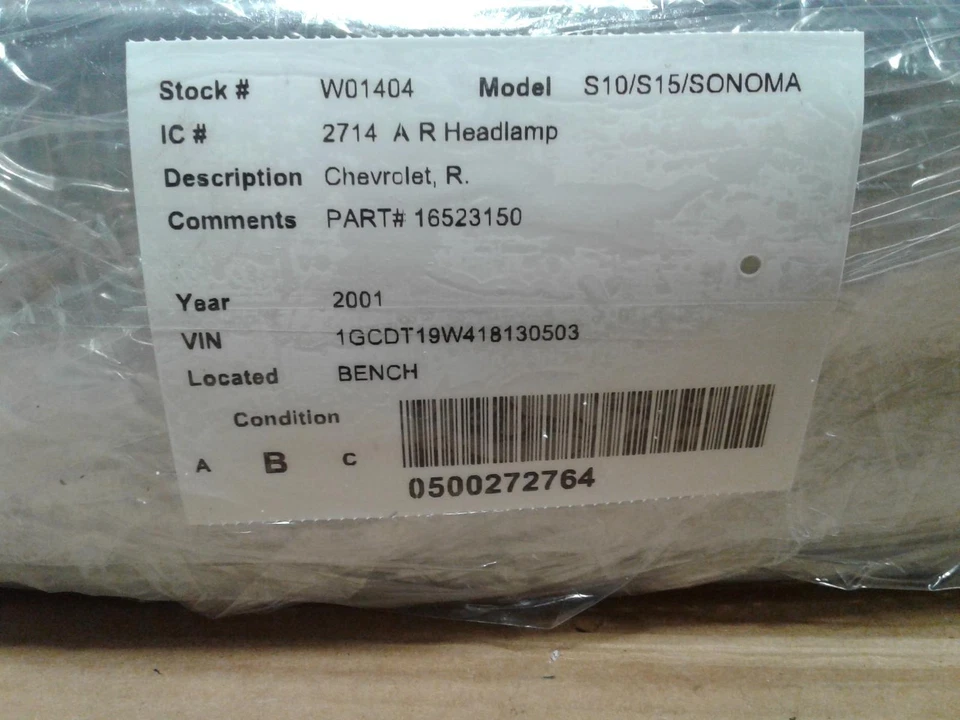 Conjunto de faros derechos usados se adapta a: Chevrolet S10/s15/Sonoma Chevrolet Right 2001 Foto 4 de 4