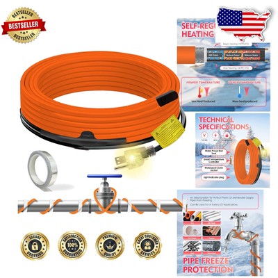 140FT Self-Regulating Heating Tape for Pipe Freeze Protection - Reliable & Safe